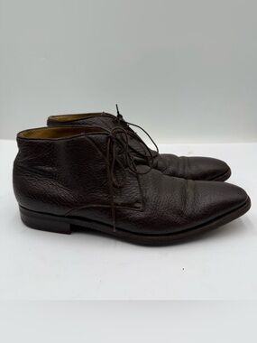 B44 Gravati For Marios Brown Peccary Leather Lace Up Chukka Boots US 12M